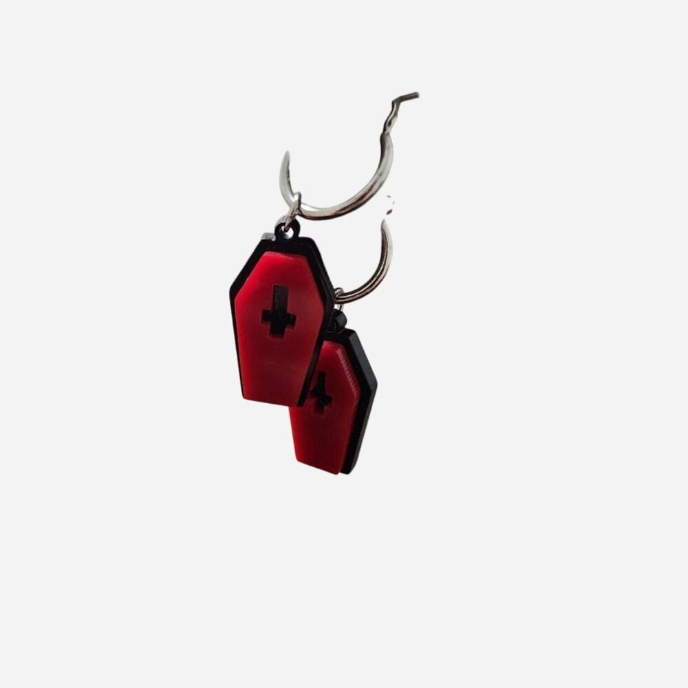 Gothic cross in coffin earrings